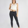 Skinny bordado Yuri plomo